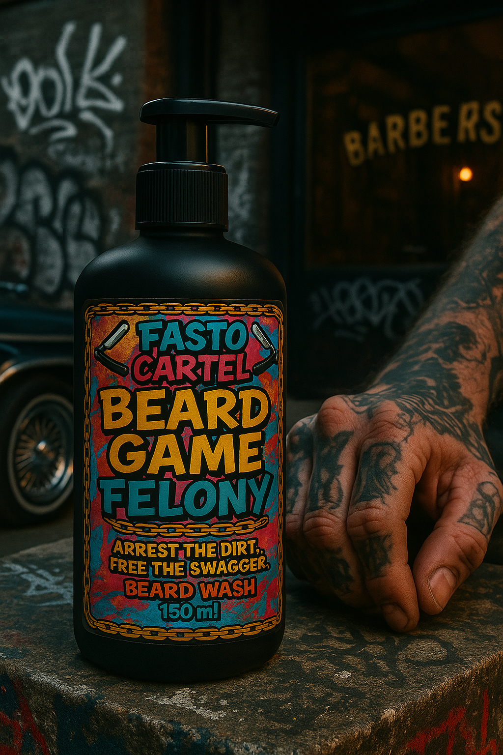 BEARD GAME FELONY - BEARD WASH - Beard Game Felony isn’t just a beard wash — it’s a statement. Made in Australia on the Sunshine Coast, this outlaw-grade formula cleans deep without stripping your beard of its natural power.
